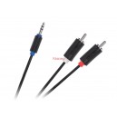 Аудио кабел стерео жак 3.5мм (мъжки) - 2 чинча (мъжки), 10m Cabletech
