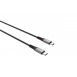 Кабел за зареждане Power Delivery (PD) USB Type-C към USB Type-C дължина 1m. Черен
