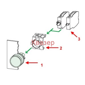 Зелен Push-button със задържане Klockner Moeller EK10