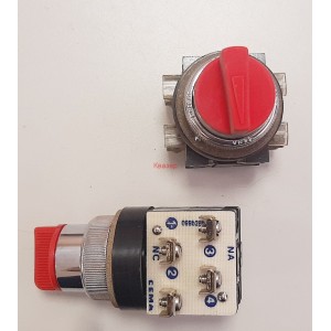 Превключвател CEMA 2P OFF-(ON) 2NO + 2NC червен