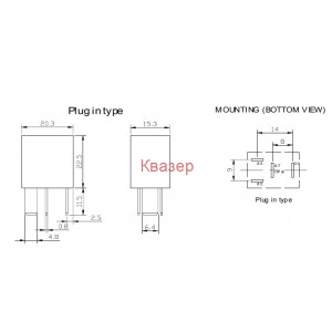 Реле автомобилно, бобина 12V DC, 25A SPST