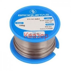 ТИНОЛ BROFIL 60 Sn60Pb40 FLUX PW15 ф0.5mm. 100g. IEC 61190-1-3 ROM1