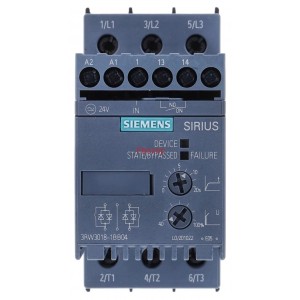 3RW3018-1BB04 SIEMENS SIRIUS soft starter S00 17.6A, 7.5 kW/400V 200-480V AC, 24V AC/DC