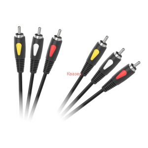 Кабел 3 мъжки чинча - 3 мъжки чинча 3RCA/3RCA 1.8m Cabletech Eco-Line