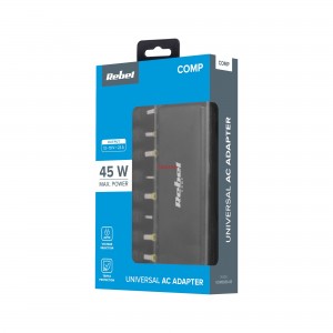 Rebel универсално захранване за лаптоп с 10 накрайника 45W 12-19.5V