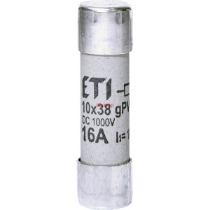 Предпазител 1000V DC за фотоволтаични панели ETI POLAM 002625107 CH 10x38mm gPV 16А