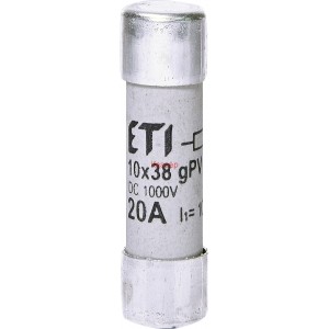 Предпазител 1000V DC за фотоволтаични панели ETI POLAM 002625108 CH 10x38mm gPV 20А