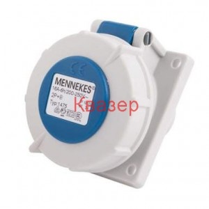 Контакт за панелен монтаж 2P+T 16A-6h/200-250V AC IP 67 MENNEKES 1475
