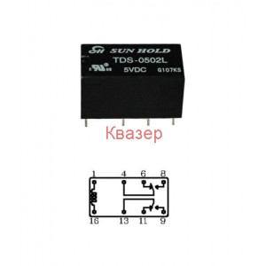Реле TDS 0502L бобина 5V DC, DPDT