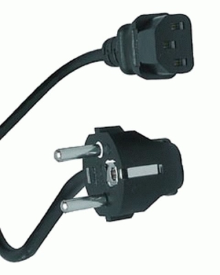 Захранващ кабел за компютър H05VV-F 3Х1.00кв.мм. 3 метра с ъглов щепсел CEE 7/7 (E/F) и IEC C13