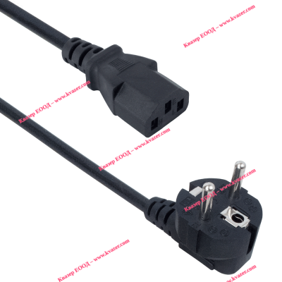 Захранващ кабел за компютър 3m, CEE 7/7 - IEC C13  