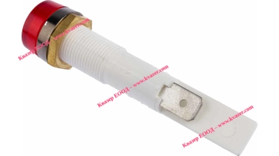 Индикаторна глим лампа / неонова лампа, червена, 230VAC, отв ф10mm, конектори