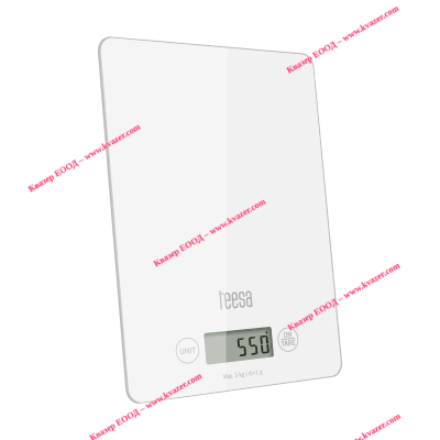 Електронна кухненска везна до 5кг TEESA, бяло стъкло