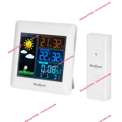 Безжична метеорологична станция с външен сензор (цветен дисплей)