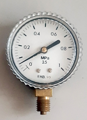 Манометър 0-1 MPa. Ф60 M12 кл.2.5