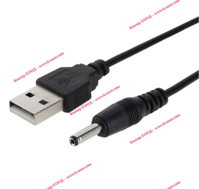 Кабел с букса захранваща usb м - 3.5/1.35mm 1м/2A черен