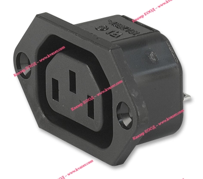 Захранваща букса, женска, за панел, 3 PIN AC. C13 , IEC 60320, 6600.3300 SCHURTER