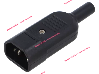 Захранваща букса, мъжка 3 PIN AC, C14, IEC 60320