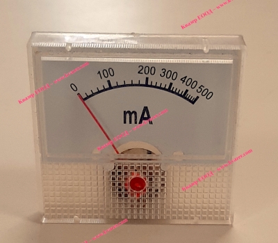 Амперметър 0-500mA DC 45x45mm