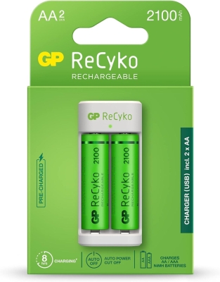Зарядно GP BATTERIES E211 + 2 * 2100mAh AA /к-т с 2бр NiMH батерии