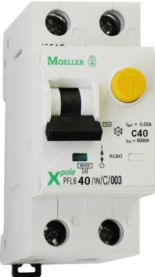 286471 PFL6-40/1N/003 Дефектнотокова защита 40A/2P, 30mA, AC, Klockner Moeller