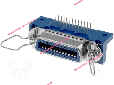 КУПЛУНГ CENTRONICS за PCB под ъгъл, 24PIN-ЖЕНСКИ