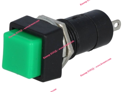 БУТОН PBS-12C 125V  3A ЗЕЛЕН , НОРМАЛНО ЗАТВОРЕН