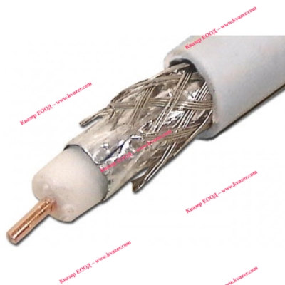КОАКСИАЛЕН КАБЕЛ RG6/64W 75 ohm бял