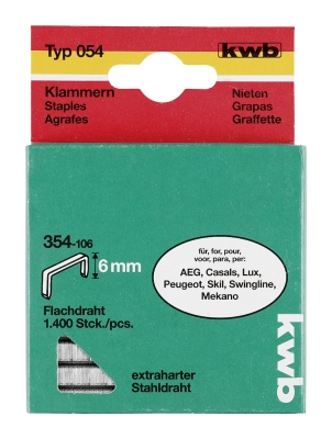 KWB Скоби за такер 6mm 1400бр.Typ 054/354-106