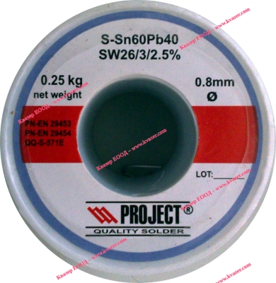 ТИНОЛ Sn60Pb40, ф0.8mm, 250гр.