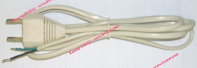 КАБЕЛ ЗАХРАНВАЩ ЗА МОНТАЖ 2Х0.75кв.mm 1.50м. с еврощепсел - бял