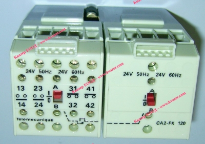 Контактор превключващ 2НЗ+2НО с 2 бобини 24VAC на TELEMECANIQUE