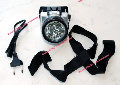 Прожектор за глава 5 LED с вградени зарядни батерии /591