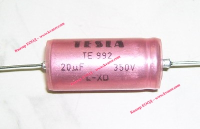 20uF/350V TE992 TESLA електролитен