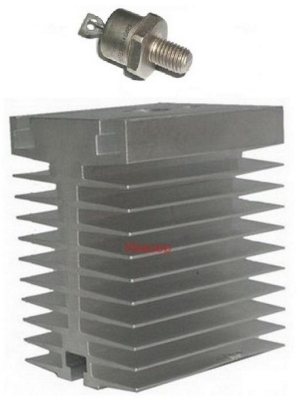 Тиристор TO142-50-8-3 - 800V/50A с радиатор О161-80