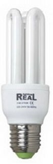 Енергоспестяваща луминесцентна лампа Real 11W E27 2700К 3U mini 8000ч.