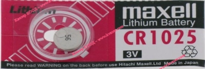 Бутонна батерия литиева CR1025 3V MAXELL