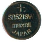 Бутонна батерия сребърна SR521 SW /379/AG0/SR63 1.55V MAXELL