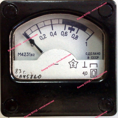 Амперметър 0-1VDC М4231.62 аналогов панелен 40x40mm