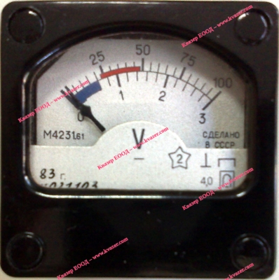 Волтметър 0-3VDC М4231.61 аналогов панелен 40x40mm