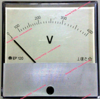 Волтметър ЕР-120 0-400VAC  аналогов  панелен 120x120mm