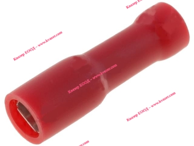 ST-011/R плосък кабелен накрайник за кримване, 2,8mm, 0,8mm, женски,  0,5-1mm2, изолиран, червен