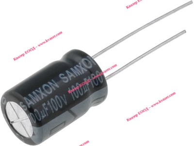 100uF/100V 10x16mm 105°C Кондензатор електролитен KM100/100 SAMXON