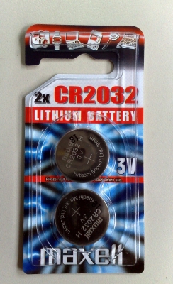 Бутонна батерия литиева CR2032 3V MAXELL 2бр.