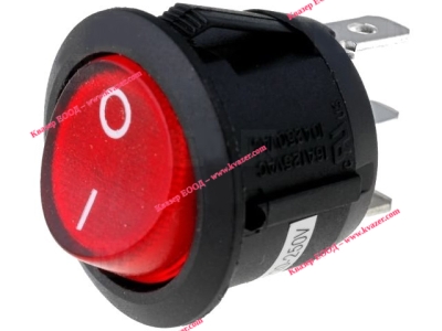 Ключ R13112B02BR2N2 SPST 6A/250VAC, 20A/12VDC червен ВКЛ-ИЗКЛ