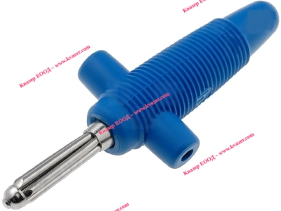 Банан щекер мъжки, BUELA300KBL син 4 mm, 30A, 60VDC