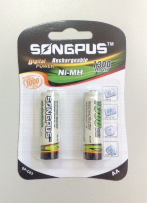 АКУМУЛАТОРНА БАТЕРИЯ NiMH AA 1300mAh 2бр
