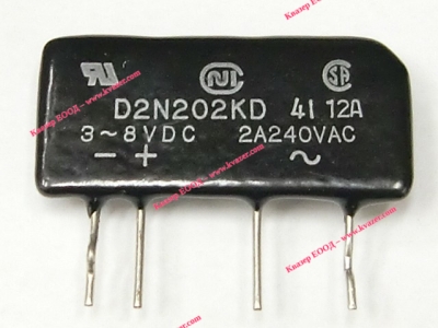 Електронно реле D2N202KD - SSR, 2A, 240VAC, у-ние 3~8VDC