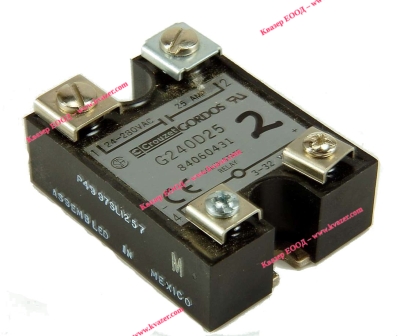 Електронно реле G240D25- SSR, 25A, 24-280VAC, у-ние 3-32VDC