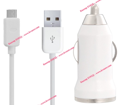 Автомобилно зарядно ECA-P10CBE, вх 12 VDC - изх 5VDC с кабел USB A - micro USB